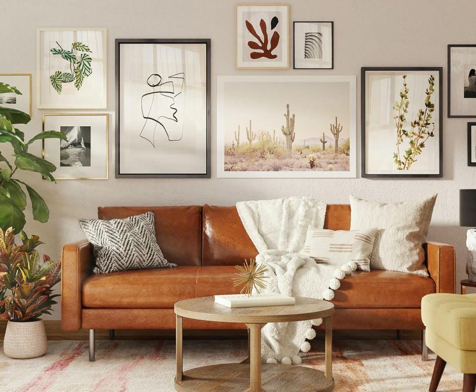 living room with couch and natural light