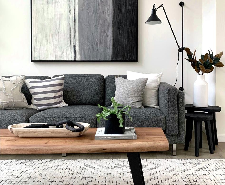 living room with couch and natural light